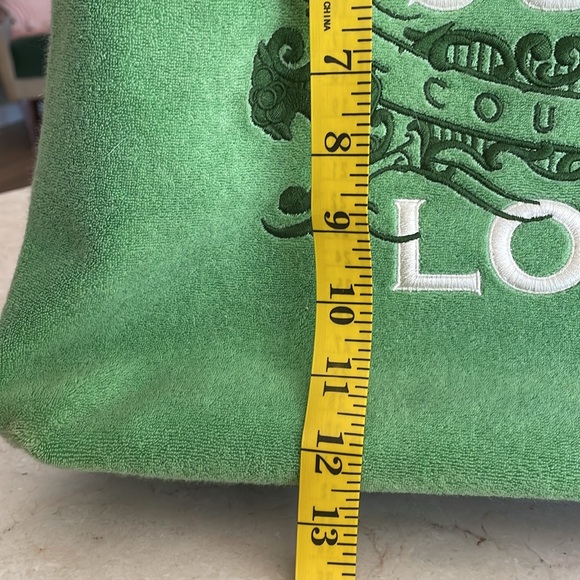 Vintage Juicy Couture XL purse tote green terry “Juice Loves” - Picture 15 of 16
